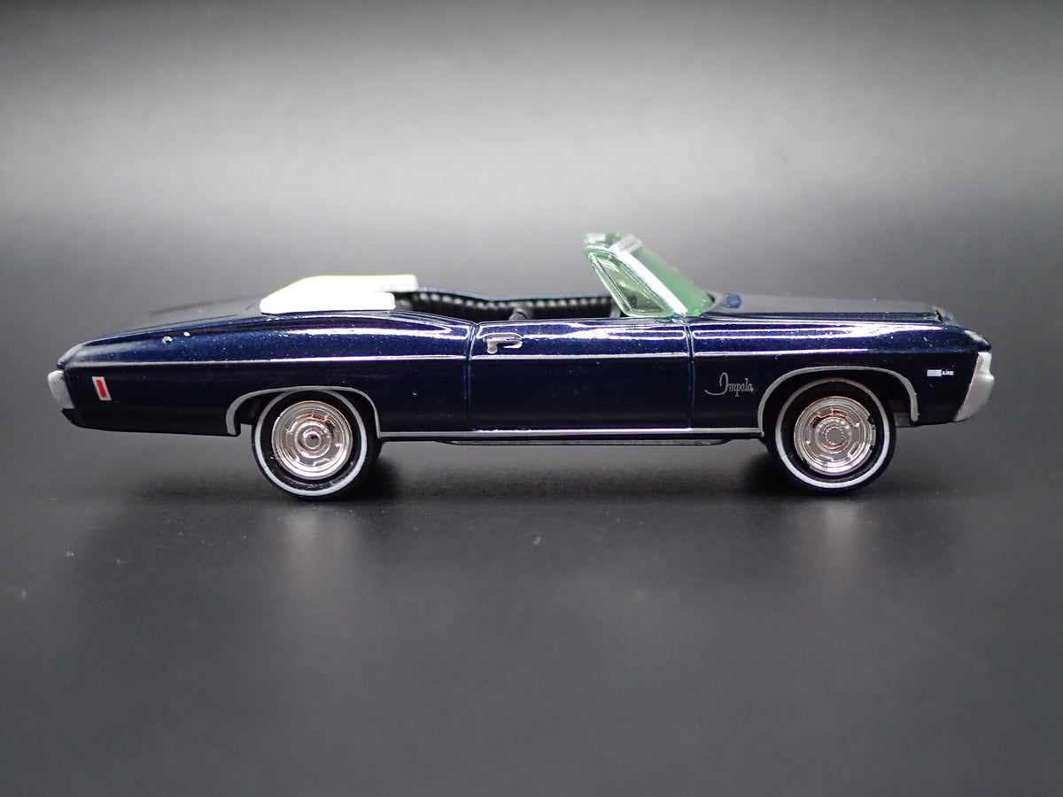 1968 68 CHEVY IMPALA CONVERTIBLE BLUE 1/64 SCALE DIORAMA DIECAST MODEL CAR
