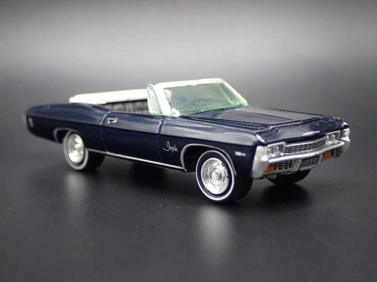1968 68 CHEVY IMPALA CONVERTIBLE BLUE 1/64 SCALE DIORAMA DIECAST MODEL CAR