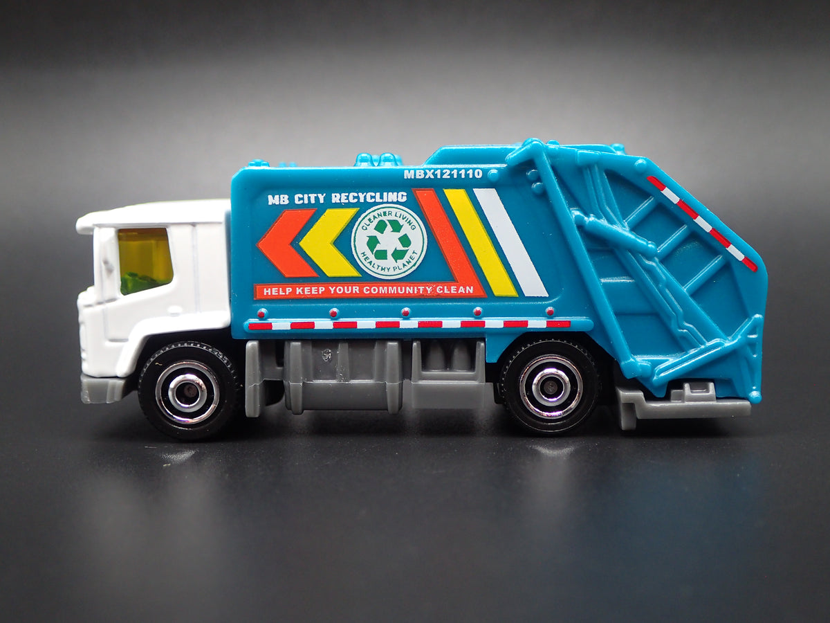 MODERN GARBAGE RECYCLING TRASH TRUCK BLUE 1/64 MB SCALE DIECAST MODEL CAR