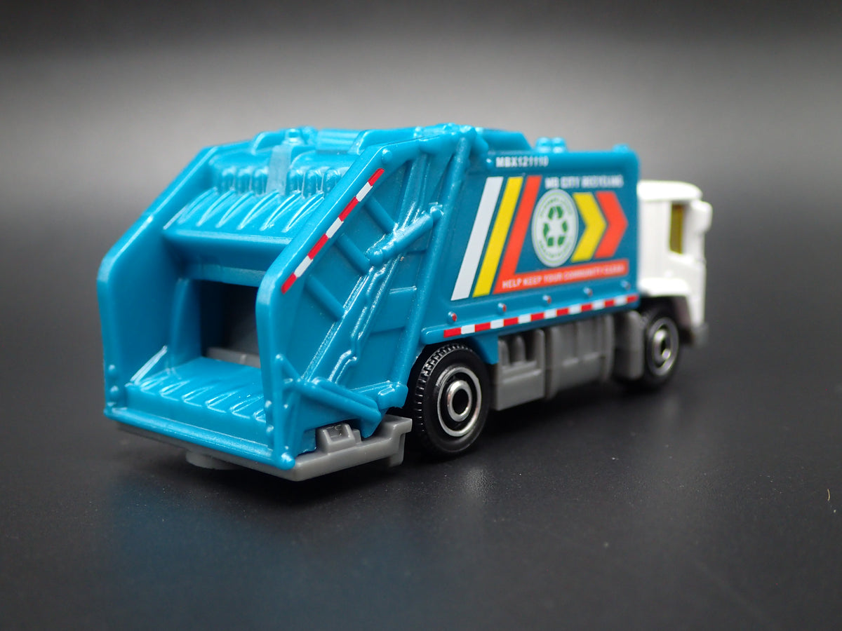 MODERN GARBAGE RECYCLING TRASH TRUCK BLUE 1/64 MB SCALE DIECAST MODEL CAR