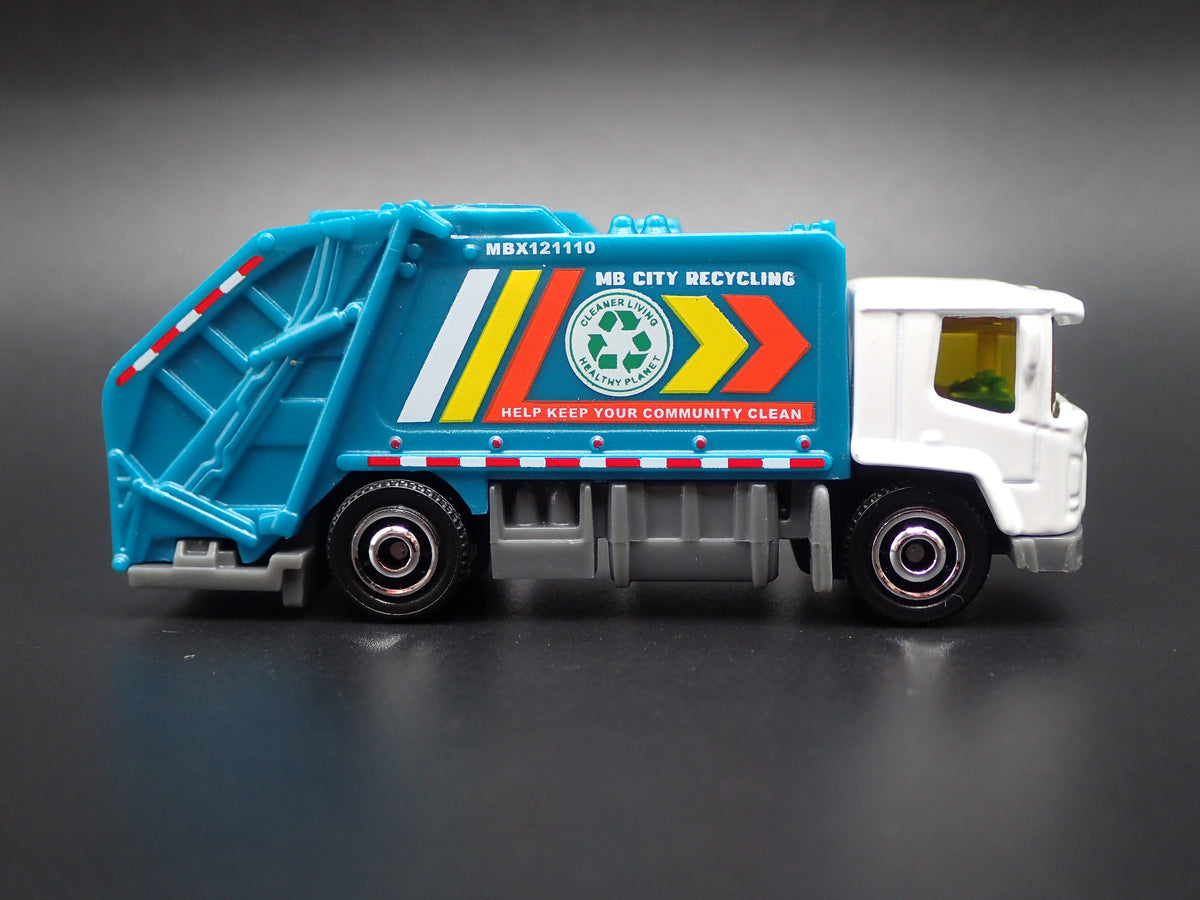 MODERN GARBAGE RECYCLING TRASH TRUCK BLUE 1/64 MB SCALE DIECAST MODEL CAR