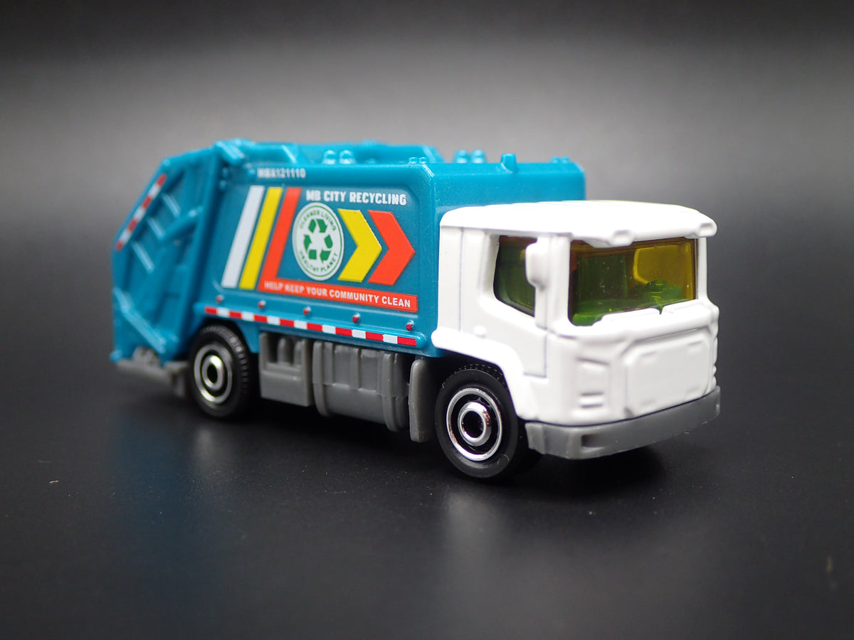 MODERN GARBAGE RECYCLING TRASH TRUCK BLUE 1/64 MB SCALE DIECAST MODEL CAR