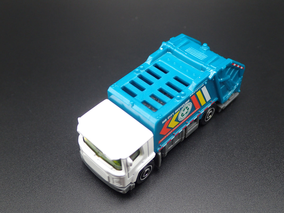 MODERN GARBAGE RECYCLING TRASH TRUCK BLUE 1/64 MB SCALE DIECAST MODEL CAR