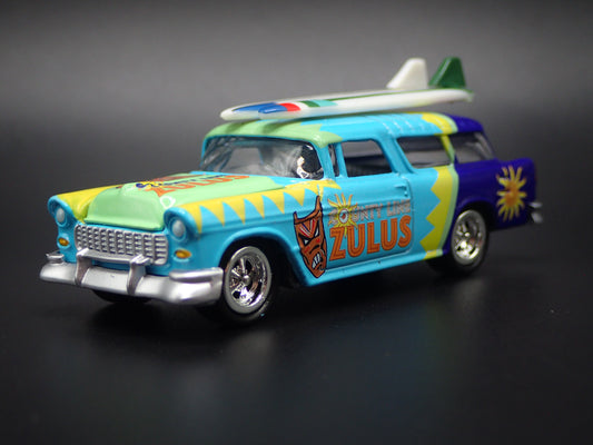1955 55 CHEVY CHEVROLET NOMAD SURF BLUE 1:64 SCALE DIECAST MODEL CAR