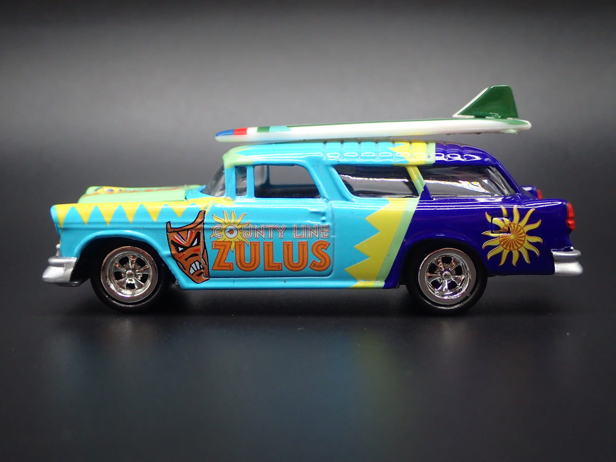 1955 55 CHEVY CHEVROLET NOMAD SURF BLUE 1:64 SCALE DIECAST MODEL CAR