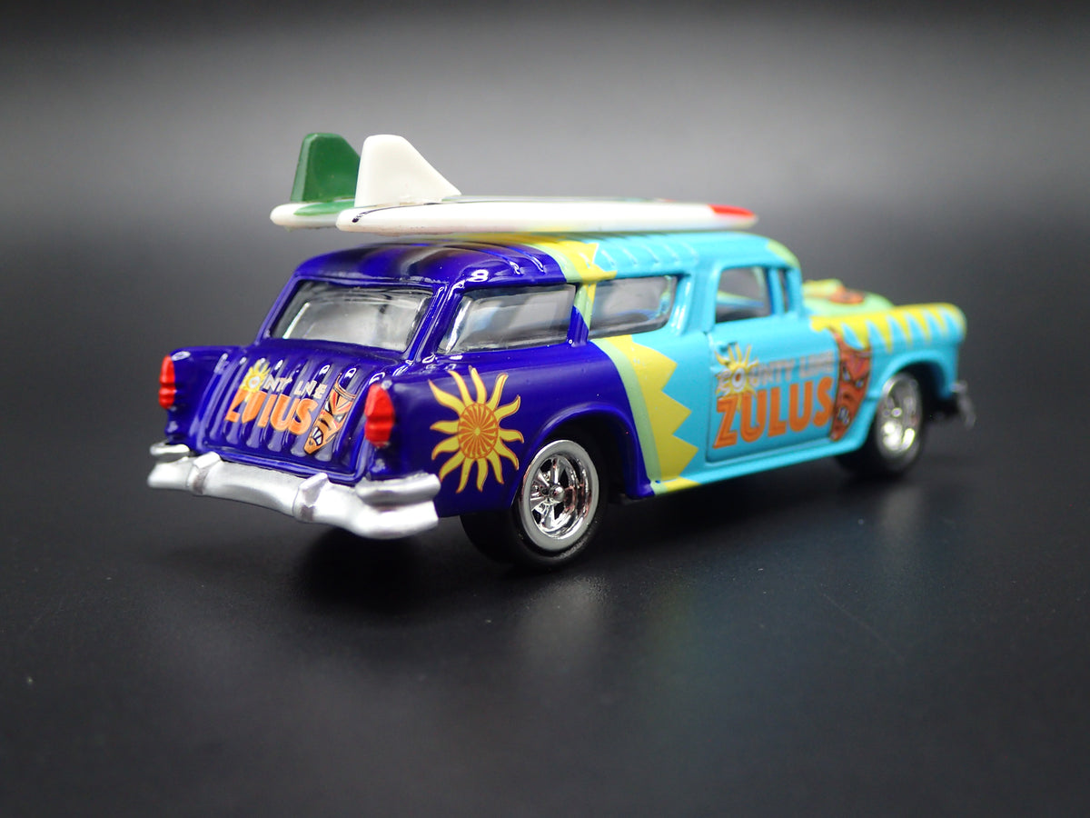 1955 55 CHEVY CHEVROLET NOMAD SURF BLUE 1:64 SCALE DIECAST MODEL CAR