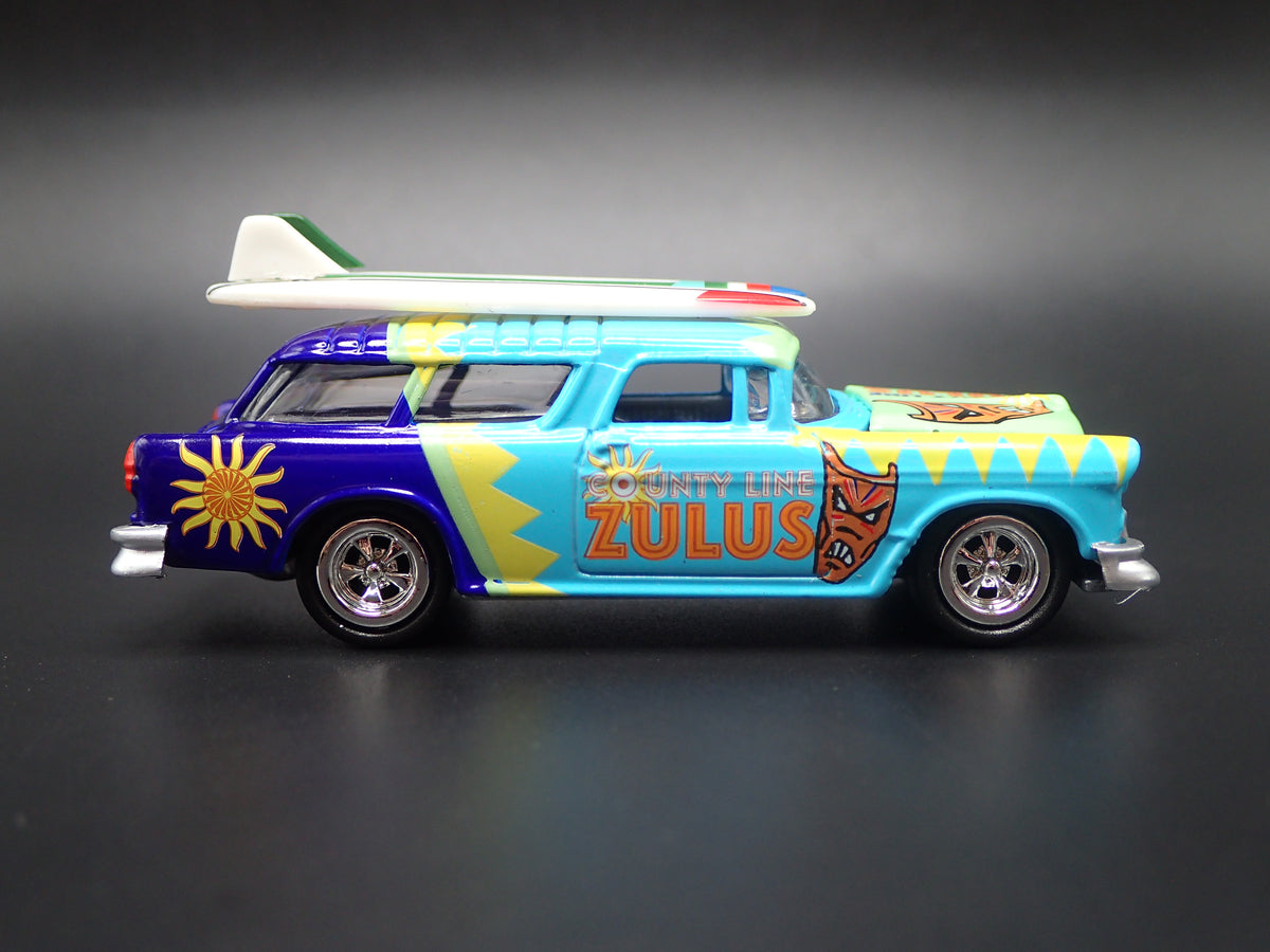 1955 55 CHEVY CHEVROLET NOMAD SURF BLUE 1:64 SCALE DIECAST MODEL CAR