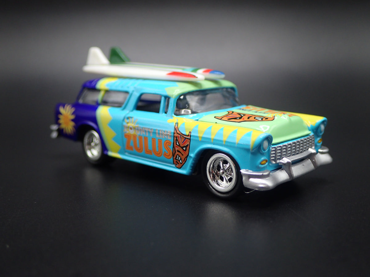 1955 55 CHEVY CHEVROLET NOMAD SURF BLUE 1:64 SCALE DIECAST MODEL CAR