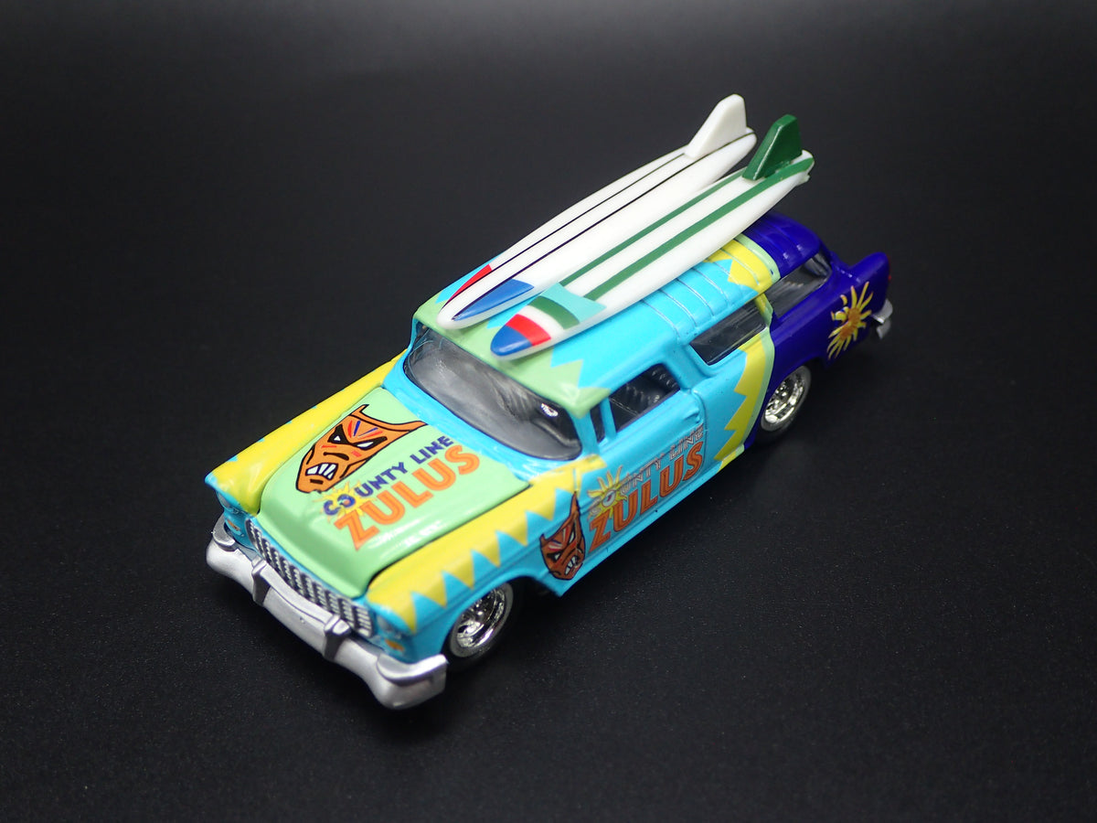 1955 55 CHEVY CHEVROLET NOMAD SURF BLUE 1:64 SCALE DIECAST MODEL CAR