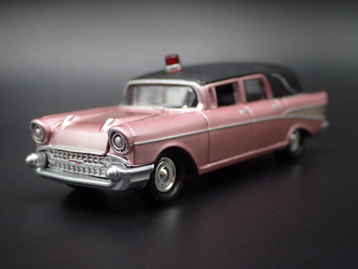 1957 57 CHEVY CHEVROLET HEARSE AMBULANCE 1:64 SCALE DIORAMA DIECAST MODEL CAR