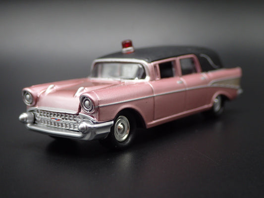 1957 57 CHEVY CHEVROLET HEARSE AMBULANCE 1:64 SCALE DIORAMA DIECAST MODEL CAR