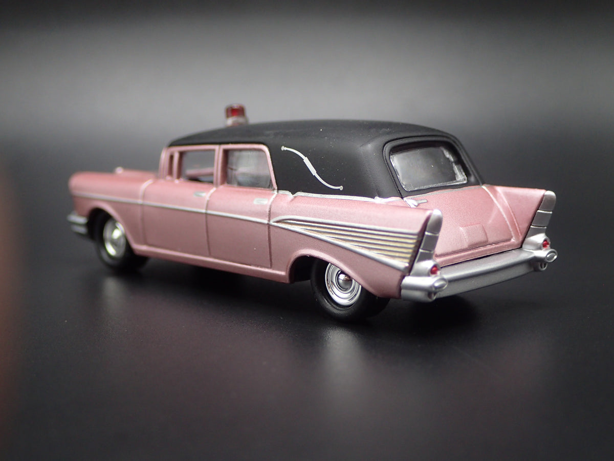 1957 57 CHEVY CHEVROLET HEARSE AMBULANCE 1:64 SCALE DIORAMA DIECAST MODEL CAR