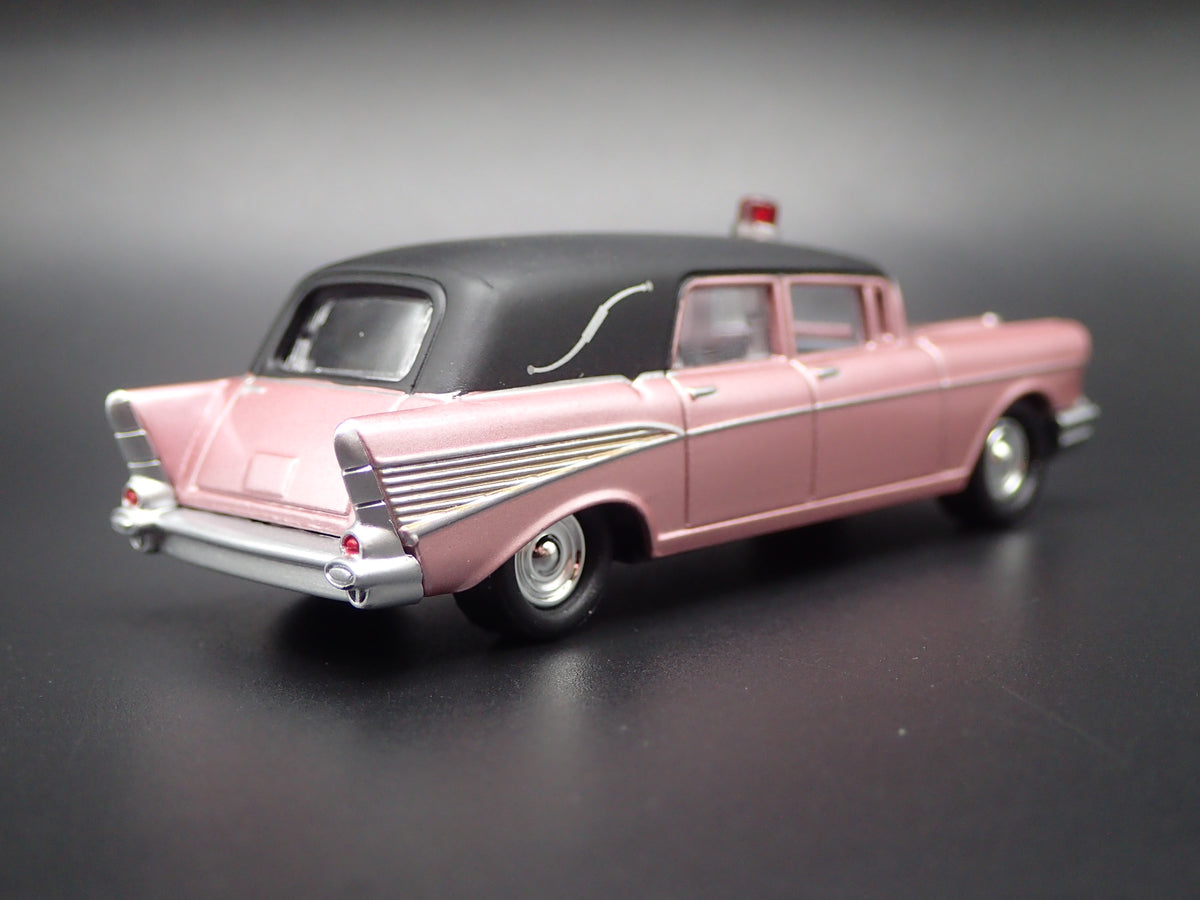 1957 57 CHEVY CHEVROLET HEARSE AMBULANCE 1:64 SCALE DIORAMA DIECAST MODEL CAR