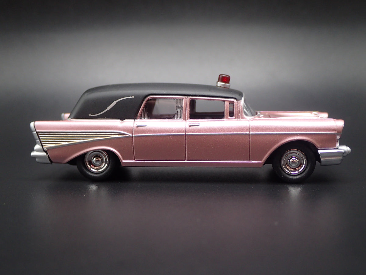 1957 57 CHEVY CHEVROLET HEARSE AMBULANCE 1:64 SCALE DIORAMA DIECAST MODEL CAR