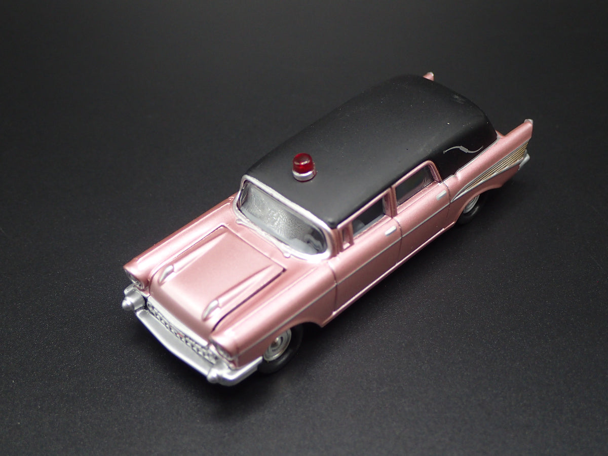 1957 57 CHEVY CHEVROLET HEARSE AMBULANCE 1:64 SCALE DIORAMA DIECAST MODEL CAR