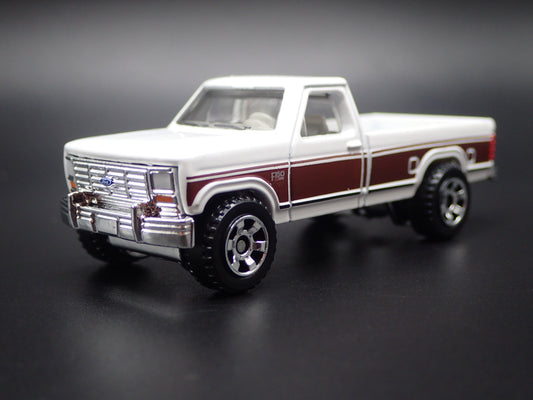 1986 86 FORD F150 PICKUP TRUCK WHITE 1/64 SCALE DIORAMA DIECAST MODEL CAR
