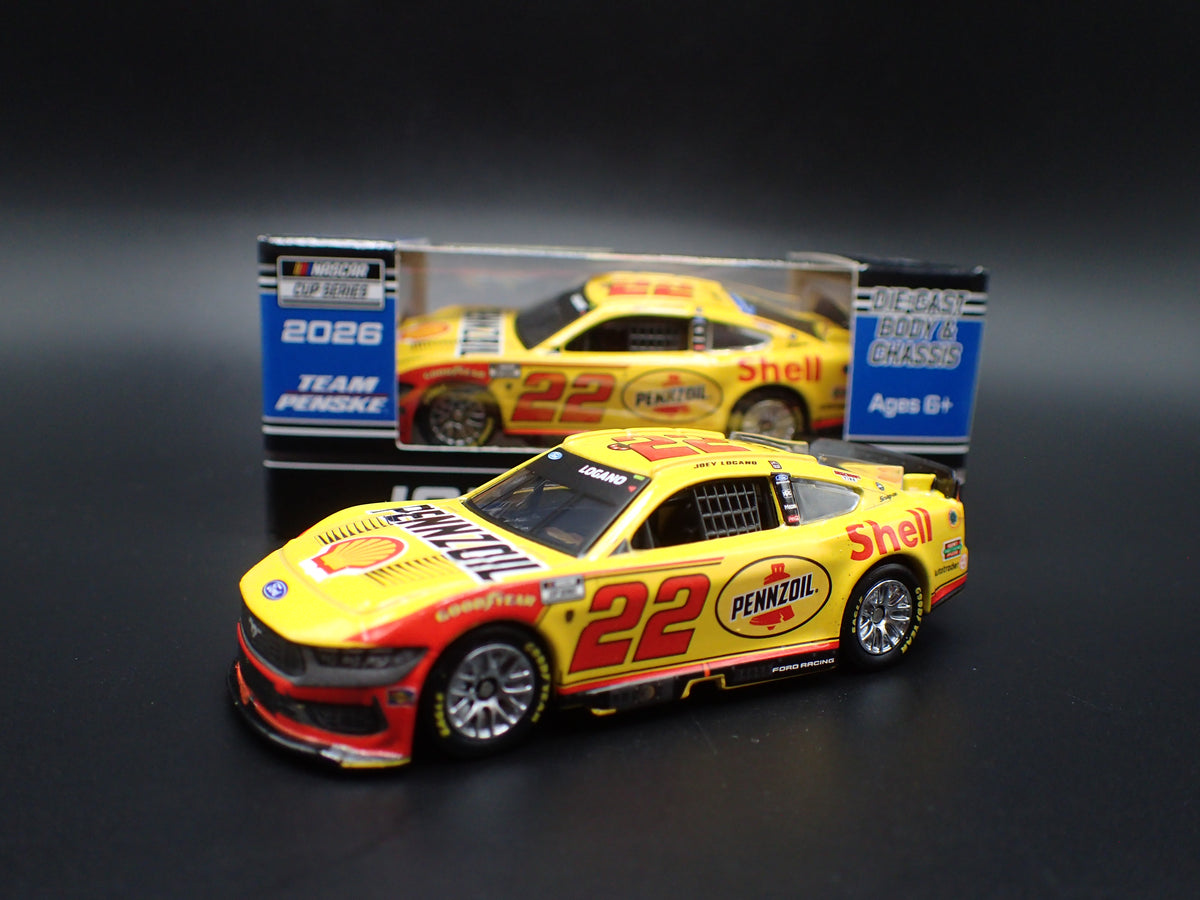 2026 26 FORD MUSTANG 22 JOEY LOGANO PENNZOIL WIN NASCAR 1:64 SCALE DIECAST CAR