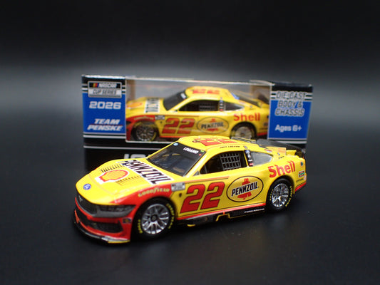 2026 26 FORD MUSTANG 22 JOEY LOGANO PENNZOIL WIN NASCAR 1:64 SCALE DIECAST CAR-Burning Rubber Toy Company