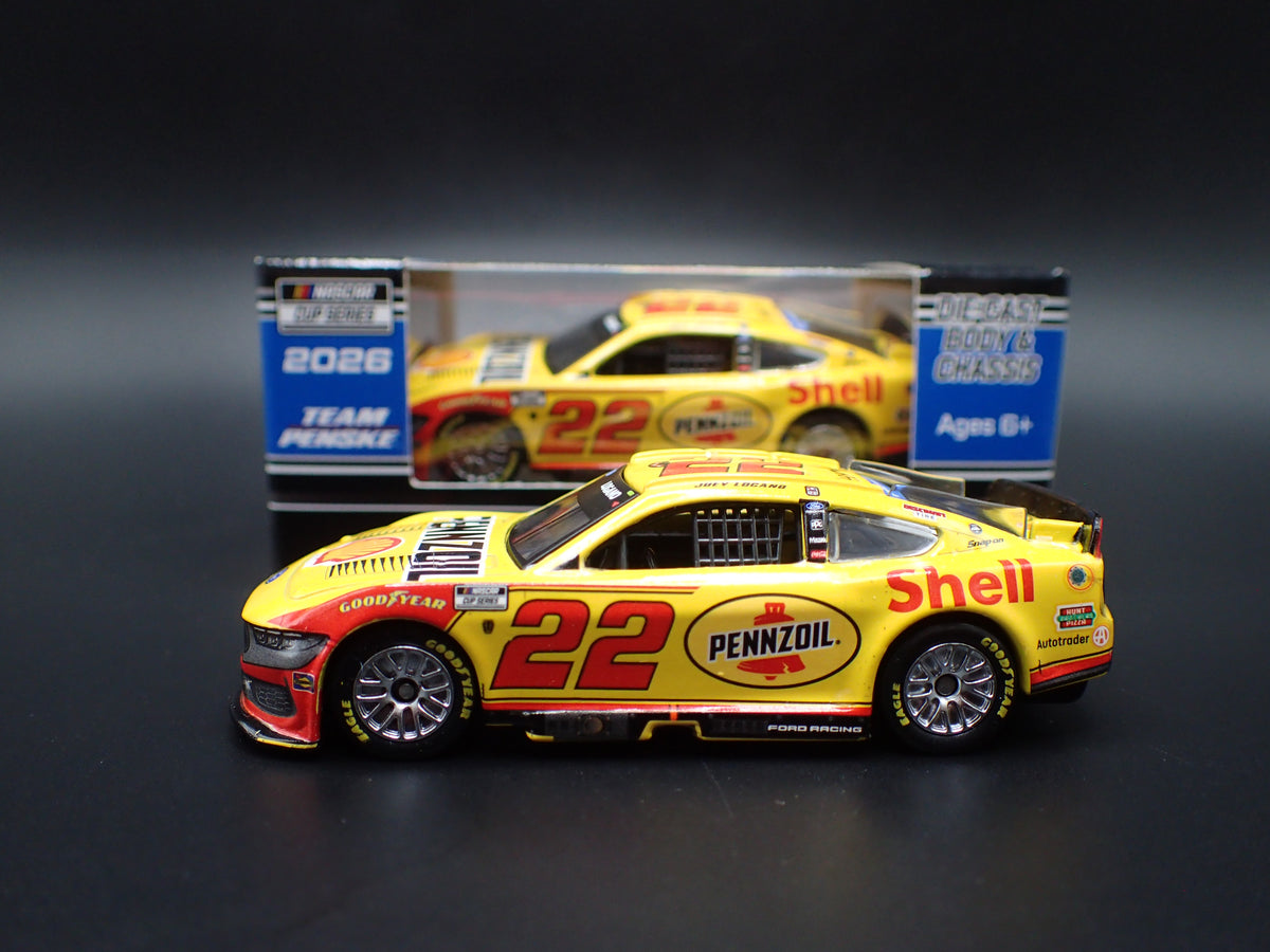 2026 26 FORD MUSTANG 22 JOEY LOGANO PENNZOIL WIN NASCAR 1:64 SCALE DIECAST CAR
