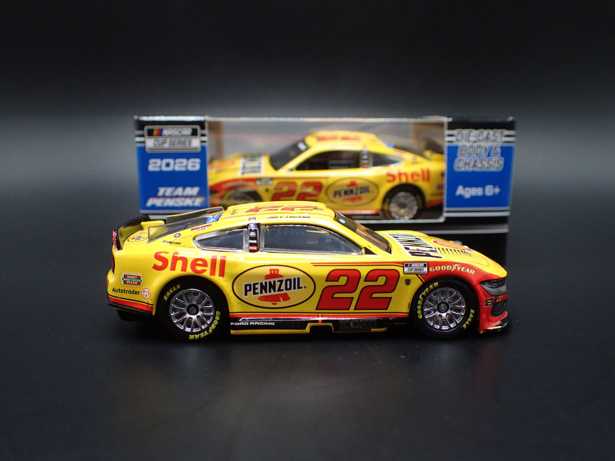 2026 26 FORD MUSTANG 22 JOEY LOGANO PENNZOIL WIN NASCAR 1:64 SCALE DIECAST CAR