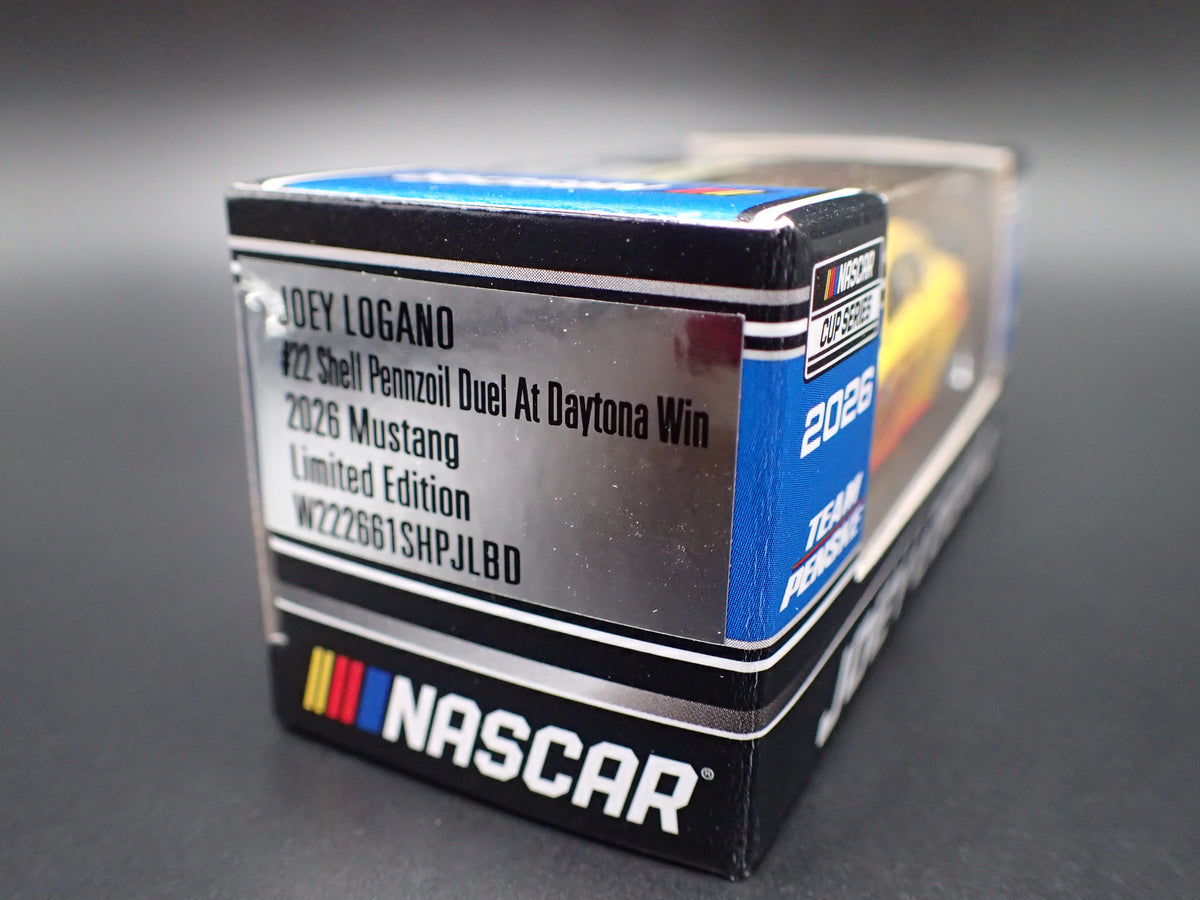 2026 26 FORD MUSTANG 22 JOEY LOGANO PENNZOIL WIN NASCAR 1:64 SCALE DIECAST CAR
