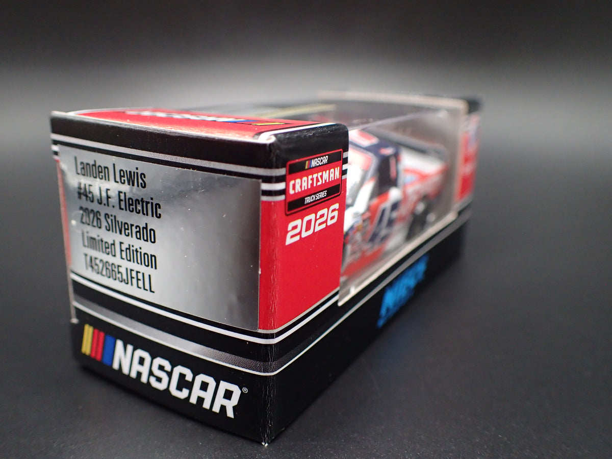2026 26 CHEVY SILVERADO 45 LANDEN LEWIS JF ELECTRIC NASCAR TRUCK 1:64 DIECAST CAR