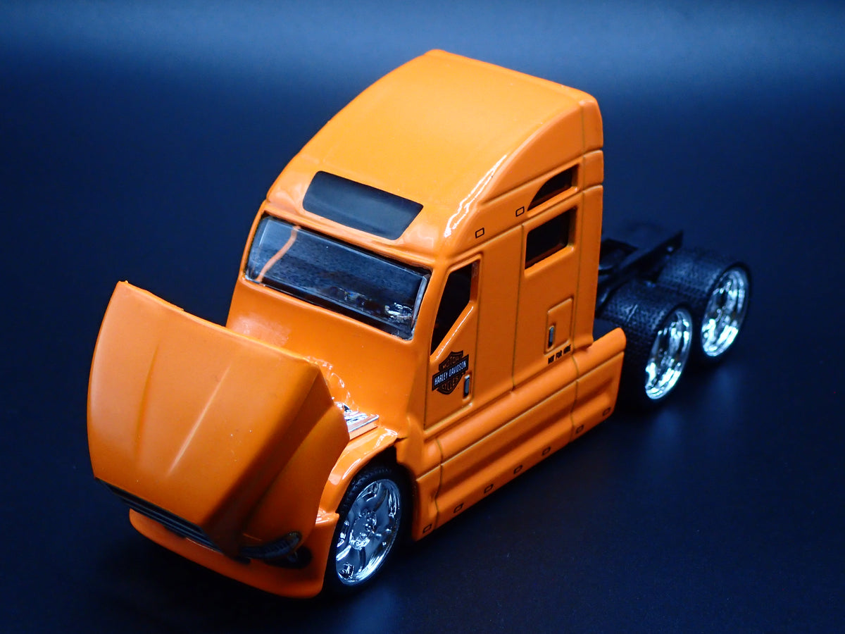 HARLEY DAVIDSON CUSTOM TRANSPORTER HAULER TRAILER 1:64 SCALE MODEL SET-Burning Rubber Toy Company