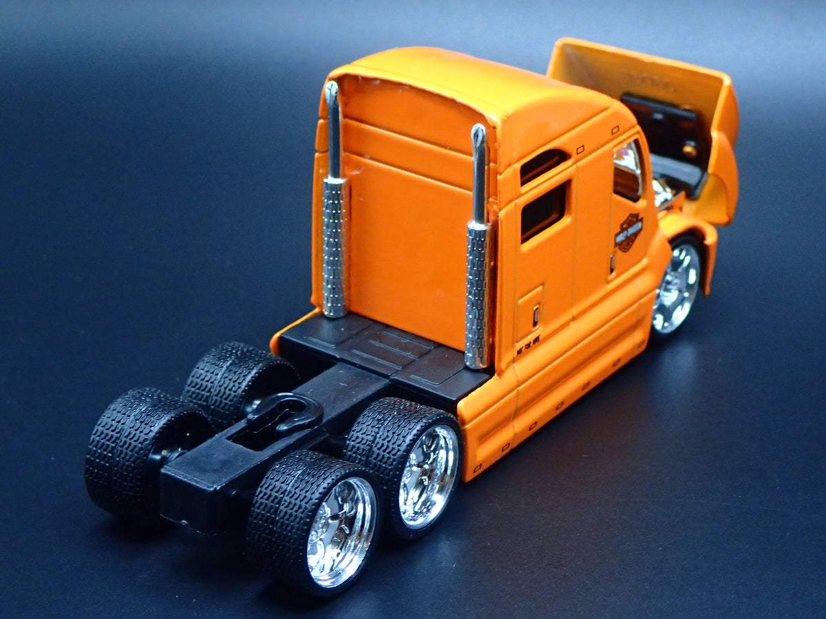 HARLEY DAVIDSON CUSTOM TRANSPORTER HAULER TRAILER 1:64 SCALE MODEL SET-Burning Rubber Toy Company