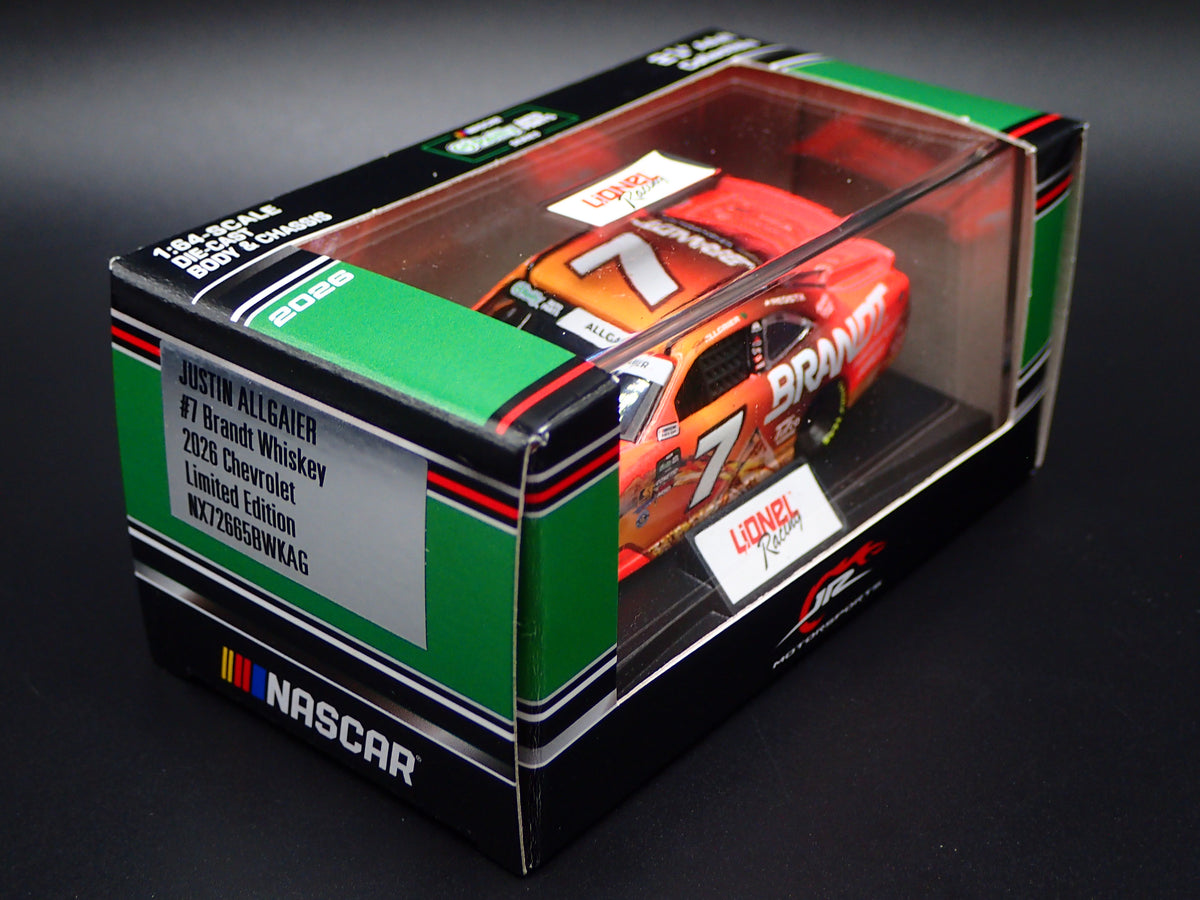 2026 CHEVROLET #7 JUSTIN ALLGAIER BRANDT WHISKEY NASCAR 1:64 SCALE DIECAST CAR