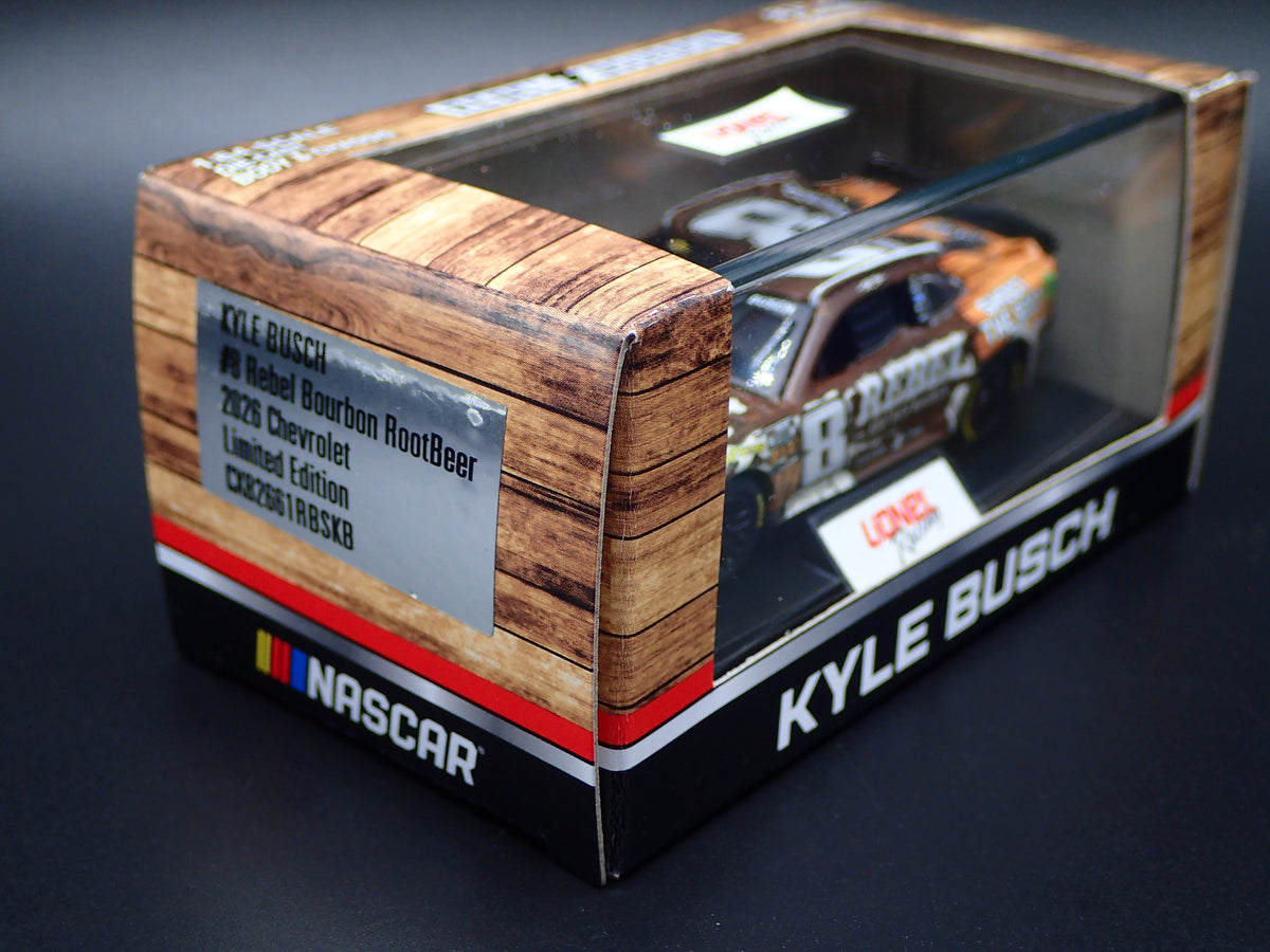 2026 CHEVROLET 8 KYLE BUSCH REBEL BOURON ROOTBEER NASCAR 1:64 DIECAST CAR