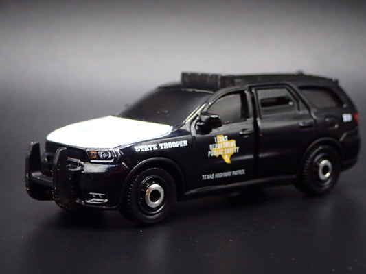 2011-2025 DODGE DURANGO SUV w HITCH TEXAS DPS POLICE 1:64 SCALE DIECAST MODEL CAR-Burning Rubber Toy Company