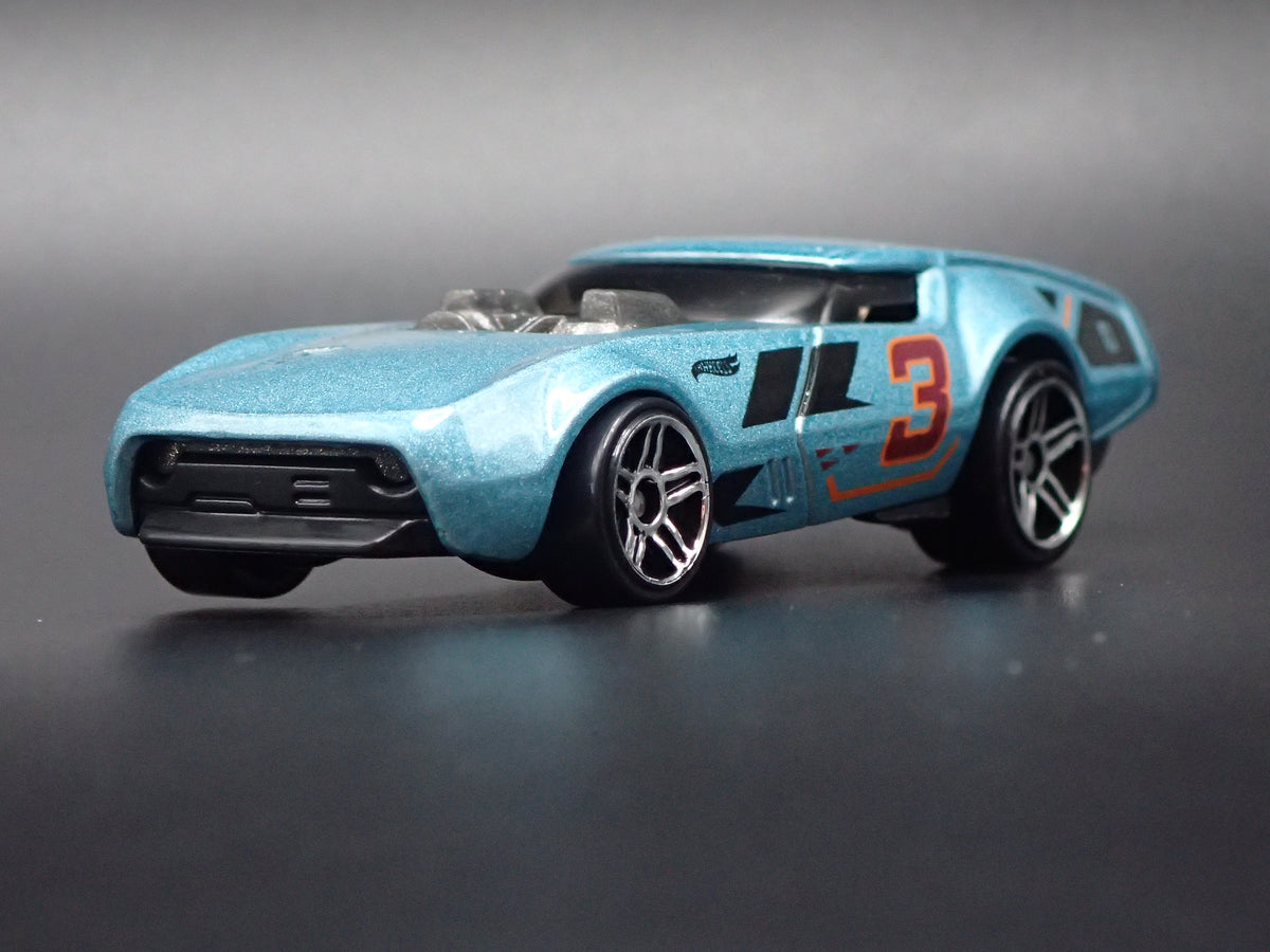 SLIDE BURN RACE CAR BLUE 1:64 SCALE COLLECTIBLE DIORAMA DIECAST MODEL CAR
