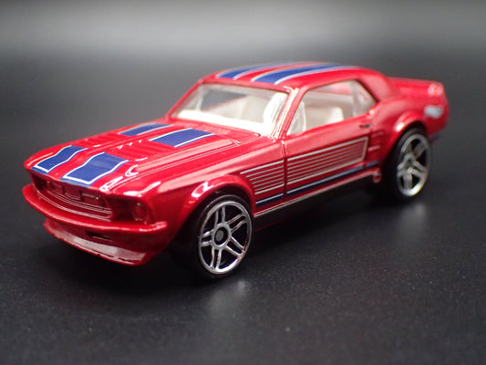 1967 67 FORD MUSTANG COUPE RED 1:64 SCALE COLLECTIBLE DIORAMA DIECAST MODEL CAR-Burning Rubber Toy Company