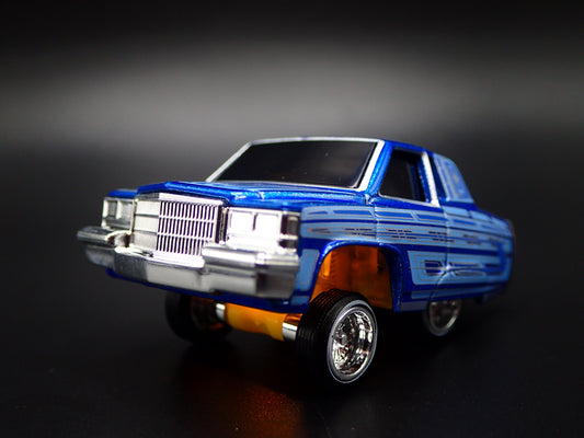 1985 85 CADILLAC FLEETWOOD COUPE CAR TUNED LOWRIDER BLUE 1:64 SCALE DIECAST MODEL CAR-Burning Rubber Toy Company