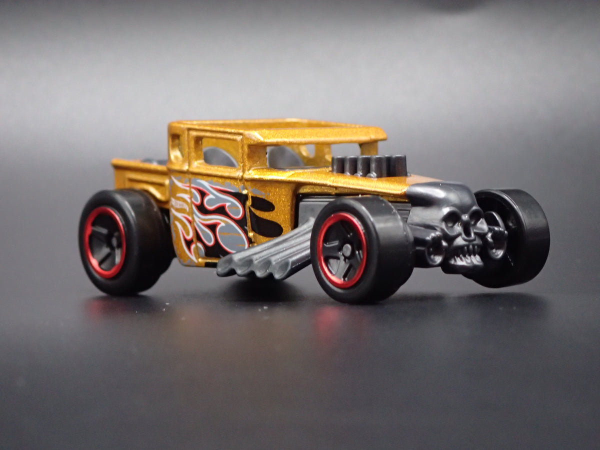 FORD CUSTOM BONE SHAKER HOT ROD GOLD 1:64 SCALE COLLECTIBLE DIECAST MODEL CAR