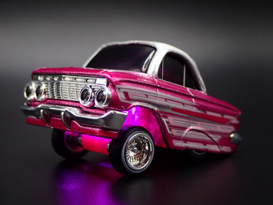1961 61 CHEVY CHEVROLET IMPALA CAR TUNED LOWRIDER 1:64 SCALE DIECAST MODEL CAR-Burning Rubber Toy Company