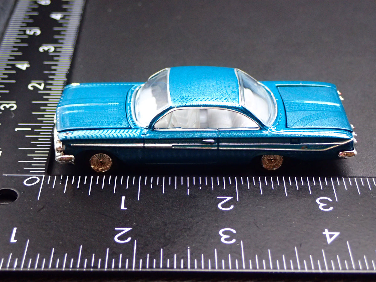 1961 61 CHEVY CHEVROLET IMPALA SS LOWRIDER TEAL 1:64 SCALE DIECAST MODEL CAR