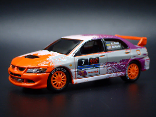 2003-2005 MITSUBISHI LANCER EVOLUTION VIII RALLY ORANGE 1:64 SCALE DIECAST MODEL CAR