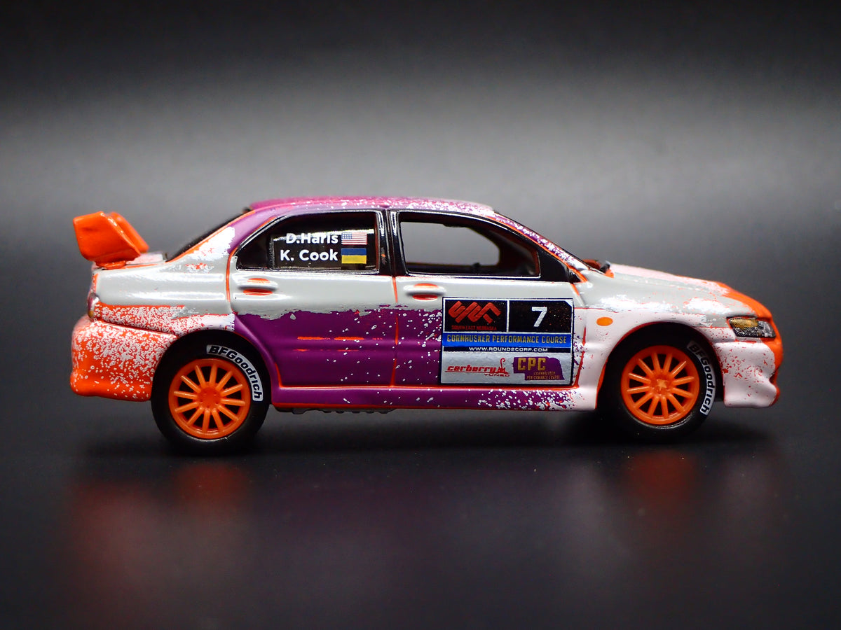 2003-2005 MITSUBISHI LANCER EVOLUTION VIII RALLY ORANGE 1:64 SCALE DIECAST MODEL CAR