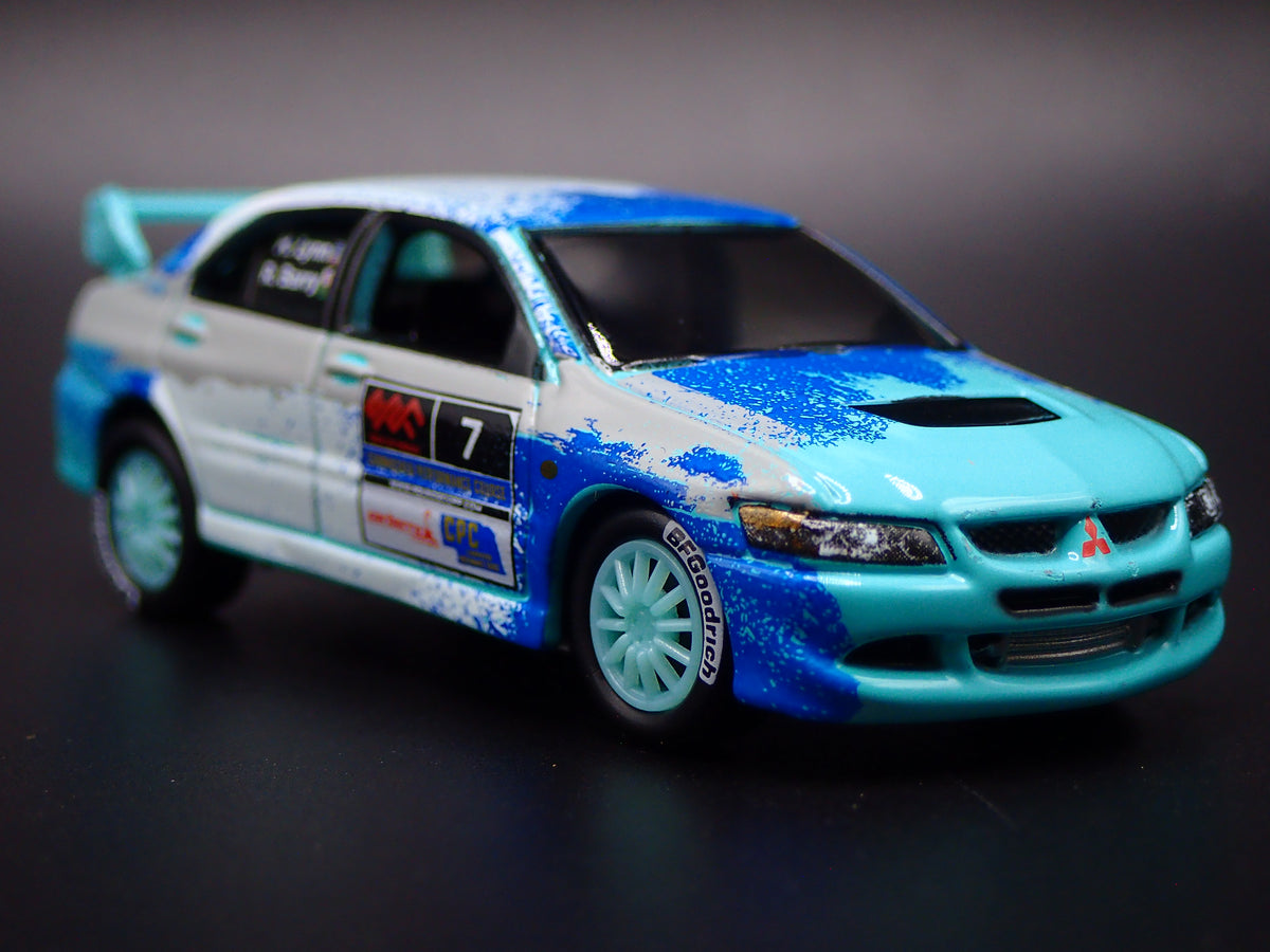 2003-2005 MITSUBISHI LANCER EVOLUTION VIII RALLY GRAY 1:64 SCALE DIECAST MODEL CAR
