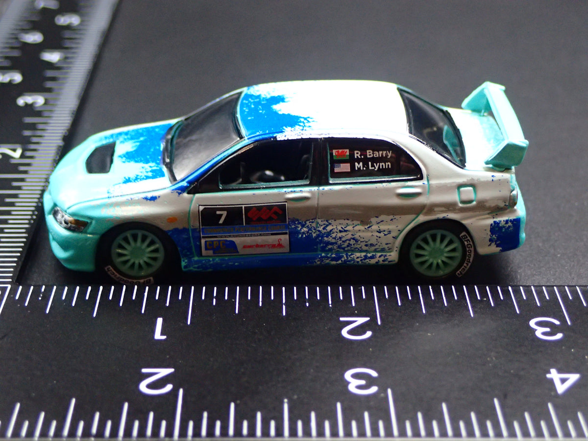 2003-2005 MITSUBISHI LANCER EVOLUTION VIII RALLY GRAY 1:64 SCALE DIECAST MODEL CAR