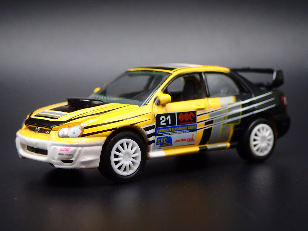 2000-2007 SUBARU WRX STI RALLY YELLOW 1:64 SCALE COLLECTIBLE DIECAST MODEL CAR