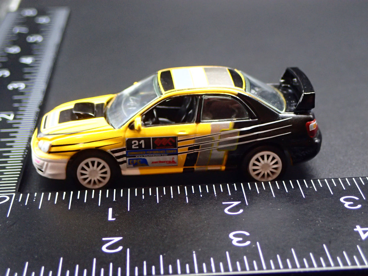 2000-2007 SUBARU WRX STI RALLY YELLOW 1:64 SCALE COLLECTIBLE DIECAST MODEL CAR