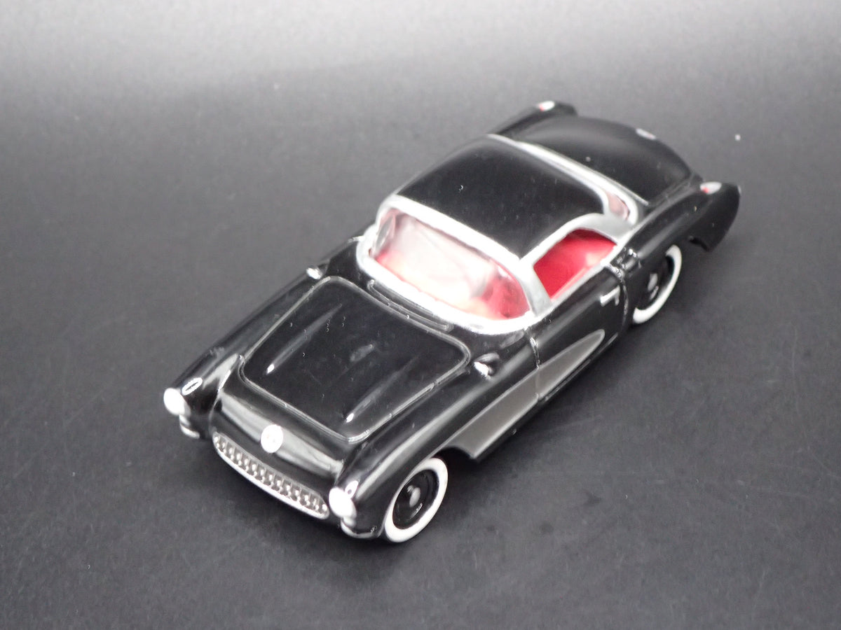 1957 57 CHEVY CHEVROLET CORVETTE BLACK 1:64 SCALE DIORAMA DIECAST MODEL CAR
