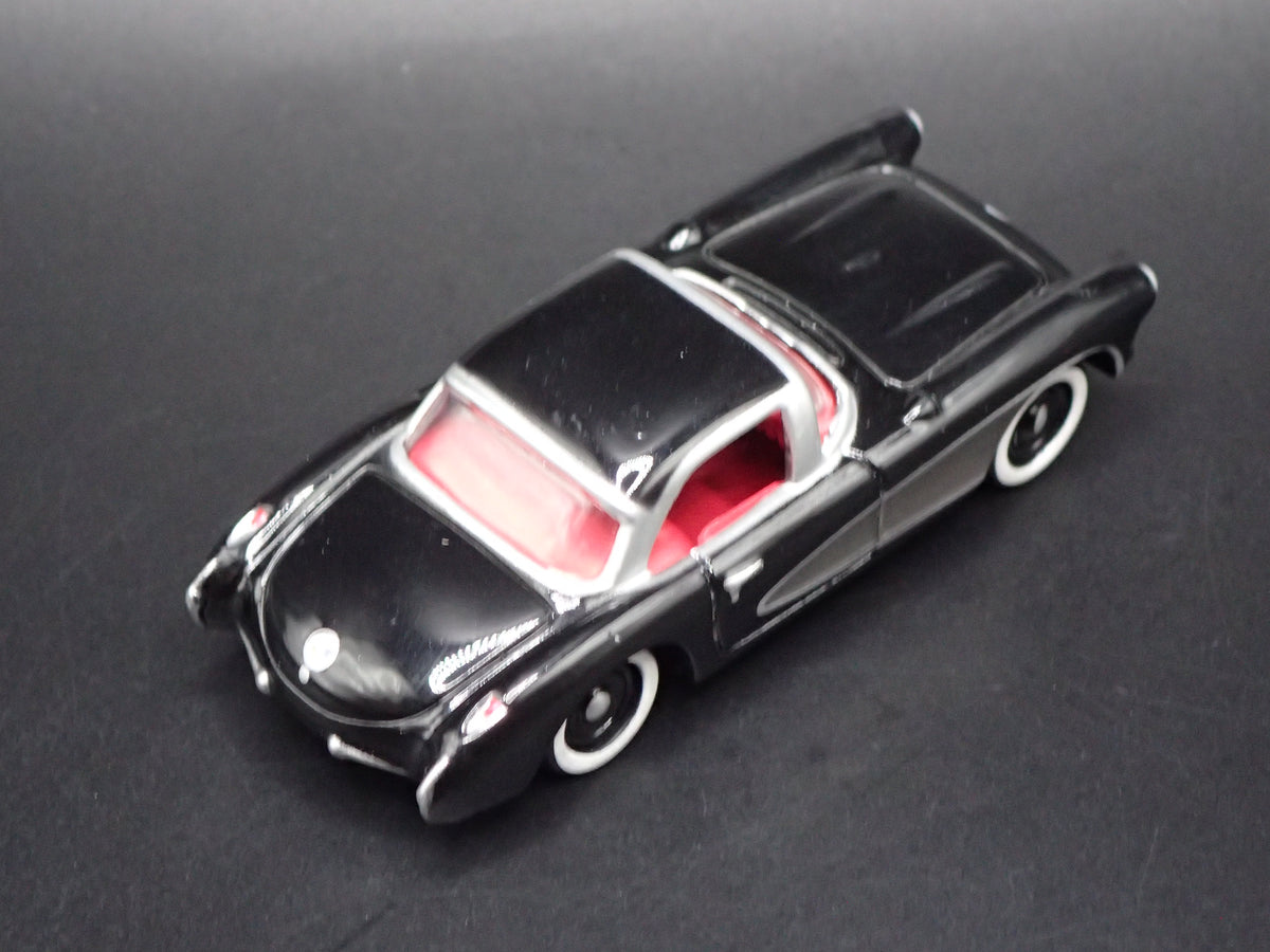 1957 57 CHEVY CHEVROLET CORVETTE BLACK 1:64 SCALE DIORAMA DIECAST MODEL CAR