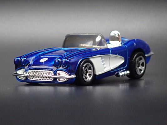 1958 58 CHEVY CHEVROLET CORVETTE CONVERTIBLE BLUE 1:64 SCALE DIECAST MODEL CAR-Burning Rubber Toy Company