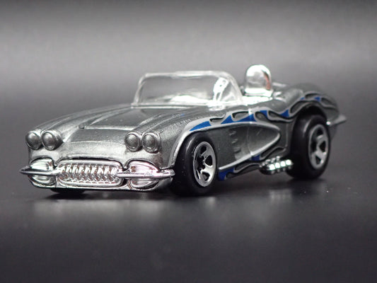1958 58 CHEVY CHEVROLET CORVETTE CONVERTIBLE GRAY 1:64 SCALE DIECAST MODEL CAR-Burning Rubber Toy Company