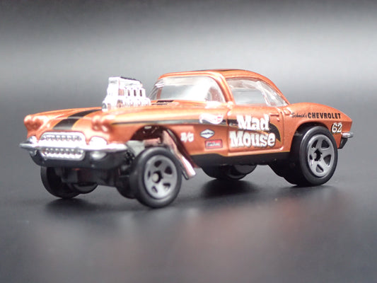 1962 62 CHEVY CHEVROLET CORVETTE GASSER MAD MOUSE NHRA 1:64 SCALE DIECAST MODEL CAR-Burning Rubber Toy Company