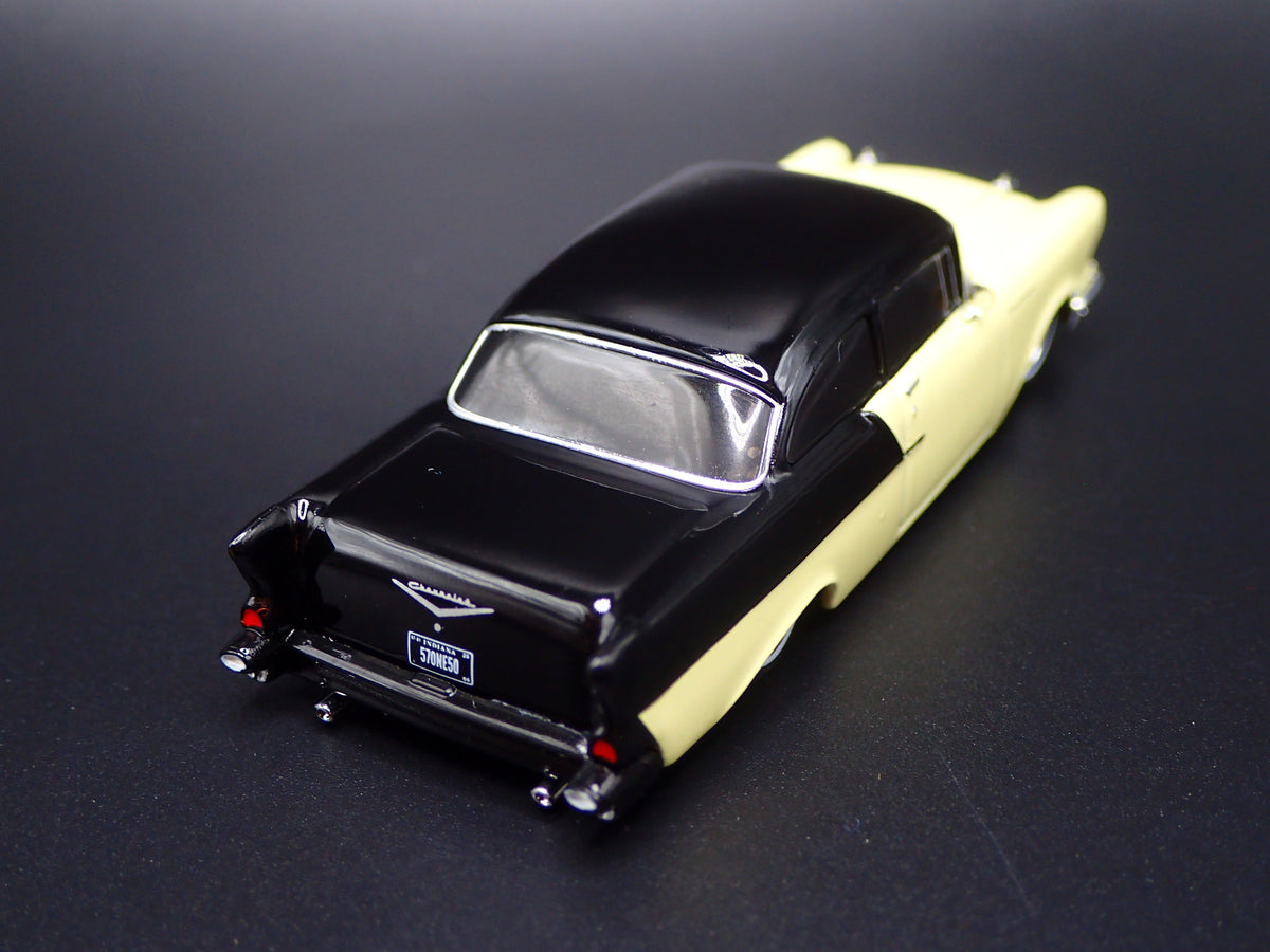 1957 57 CHEVY CHEVROLET 150 SEDAN YELLOW 1:64 SCALE DIORAMA DIECAST MODEL CAR