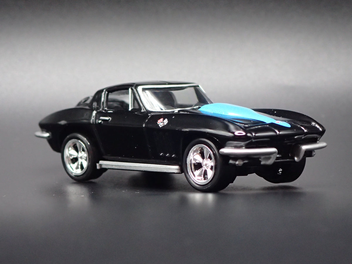 1965 65 CHEVY CHEVROLET CORVETTE BLACK 1:64 SCALE DIORAMA DIECAST MODEL CAR